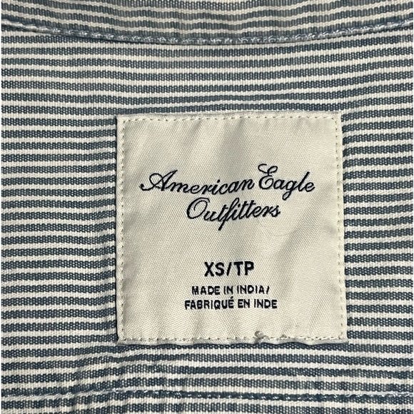 American Eagle Striped Denim Button up Shirt - Picture 7 of 7